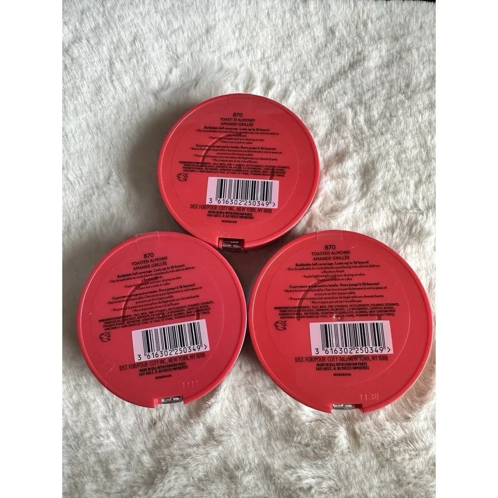 (3 Pk) Covergirl Outlast Extreme Wear Pressed Powder #870 Toasted Almond 0.39 Oz